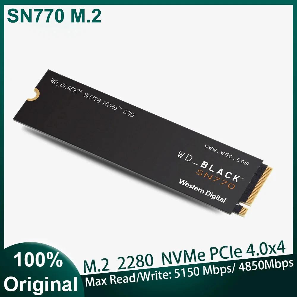    SSD ̺, PC PS5 ũž ָ Ʈ ũ, WD SN770, 1TB 500GB 2TB SSD NVMe M.2 2280 PCIe 4.0 X4